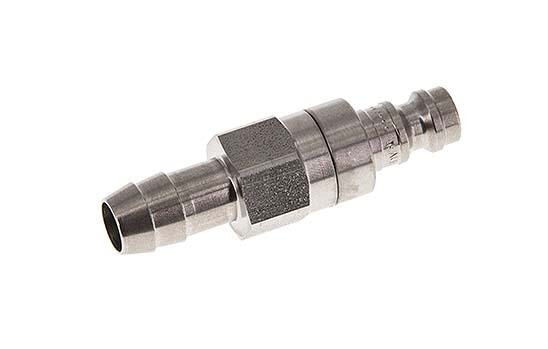 Stainless steel DN 5 Air Coupling Plug 9 mm Hose Pillar Double Shut-Off