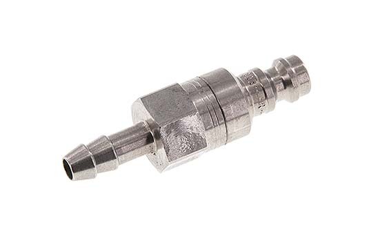 Acier inoxydable DN 5 Air Coupling Plug 6 mm Hose Pillar Double Shut-Off