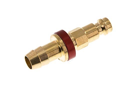 Brass DN 5 Red-Coded Air Coupling Plug 9 mm Hose Pillar