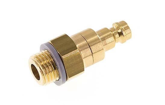 Brass DN 5 Air Coupling Plug G 1/4 inch Male Double Shut-Off