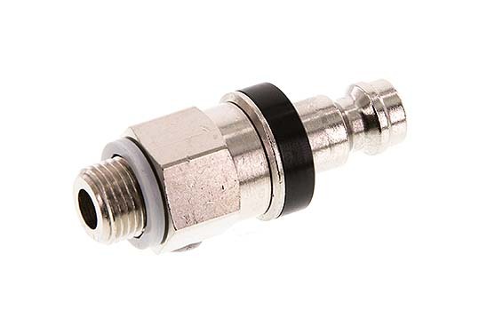 Nickel-plated Brass DN 5 Black Air Coupling Plug G 1/8 inch Male Double Shut-Off