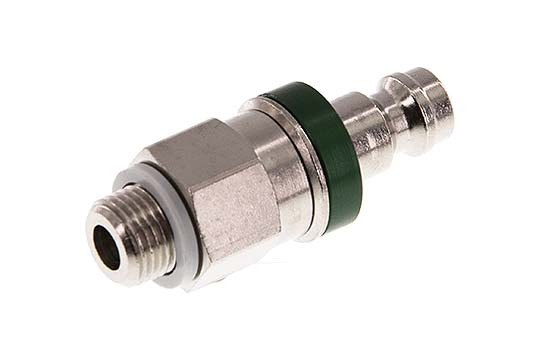 Nickel-plated Brass DN 5 Green Air Coupling Plug G 1/8 inch Male Double Shut-Off