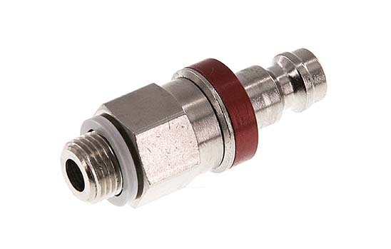 Nickel-plated Brass DN 5 Red Air Coupling Plug G 1/8 inch Male Double Shut-Off