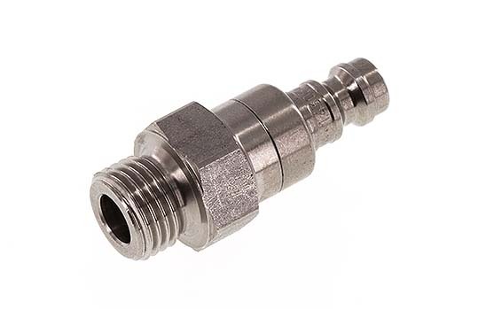 RVS DN 5 Luchtkoppeling Insteeknippel G 1/4 inch Buitendraad Double Shut-Off