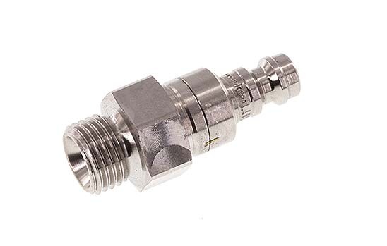 Stainless Steel 316L DN 5 Air Coupling Plug G 1/4 inch Male Double Shut-Off