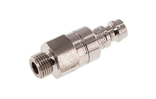 Stainless Steel 316L DN 5 Air Coupling Plug G 1/8 inch Male Double Shut-Off