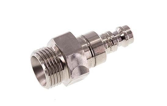 Stainless Steel 316L DN 5 Air Coupling Plug G 3/8 inch Male Double Shut-Off