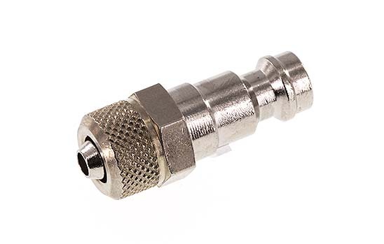 Nickel-plated Brass DN 5 Air Coupling Plug 4x6 mm Union Nut