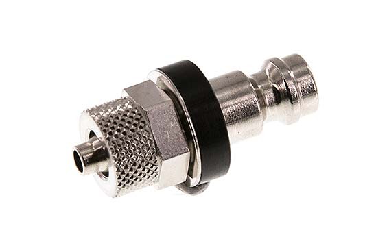 Laiton nickelé DN 5 Noir Bouchon de raccord d'air 4x6 mm Écrou-raccord