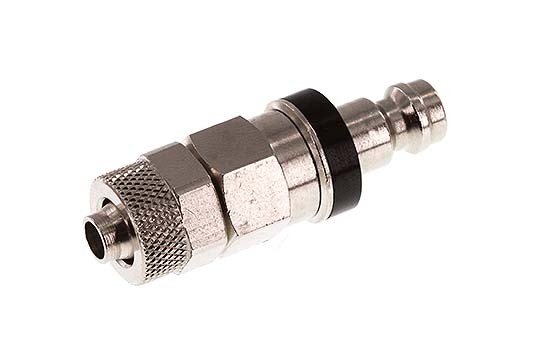 Vernikkeld Messing DN 5 Zwart Luchtkoppeling Insteeknippel 6x8 mm Push-On Double Shut-Off