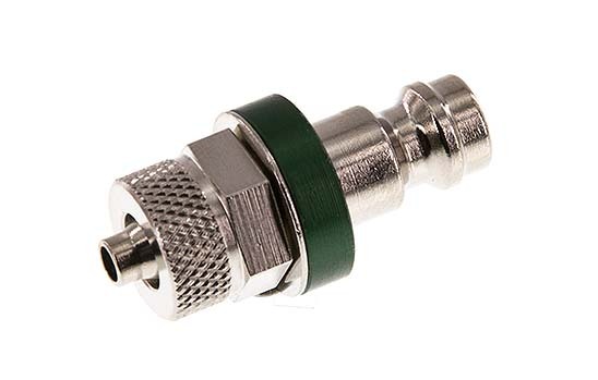Laiton nickelé DN 5 Bouchon de raccord d'air vert 4x6 mm Écrou-raccord