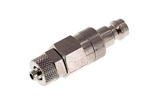 Vernikkeld Messing DN 5 Luchtkoppeling Insteeknippel 4x6 mm Push-On Double Shut-Off