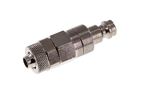 Vernikkeld Messing DN 5 Luchtkoppeling Insteeknippel 6x8 mm Push-On Double Shut-Off