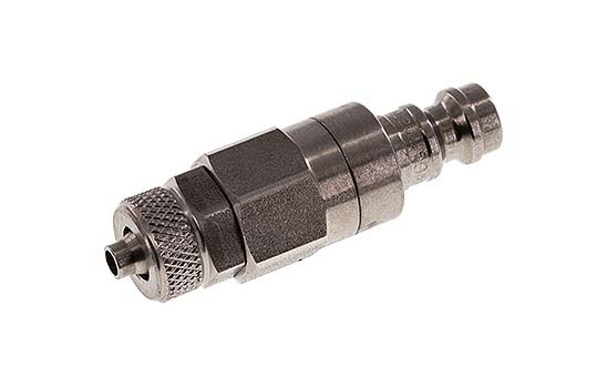 Acier inoxydable DN 5 Air Coupling Plug 4x6 mm Union Nut Double Shut-Off