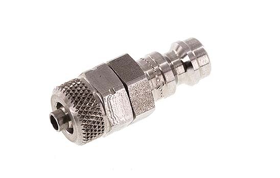 Edelstahl 306L DN 5 Luftkupplungsstecker 4x6 mm Überwurfmutter