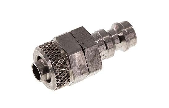 Stainless Steel 316L DN 5 Air Coupling Plug 6x8 mm Union Nut