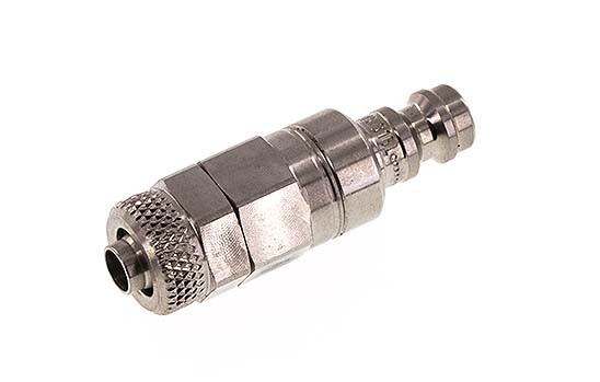 Edelstahl 306L DN 5 Luftkupplungsstecker 6x8 mm Überwurfmutter Doppelabsperrung