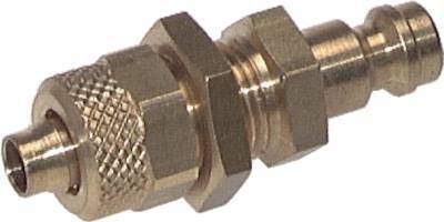 Brass DN 5 Air Coupling Plug 4x6 mm Union Nut Bulkhead