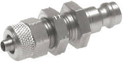 Nickel-plated Brass DN 5 Air Coupling Plug 4x6 mm Union Nut Bulkhead