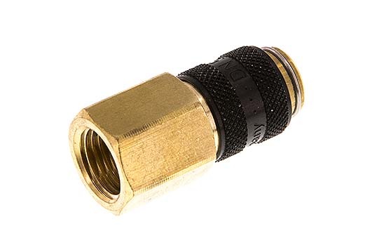 Brass DN 5 Black Air Coupling Socket G 1/4 inch Female