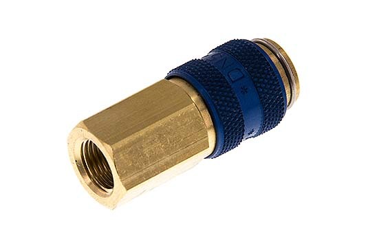 Brass DN 5 Blue Air Coupling Socket G 1/8 inch Female