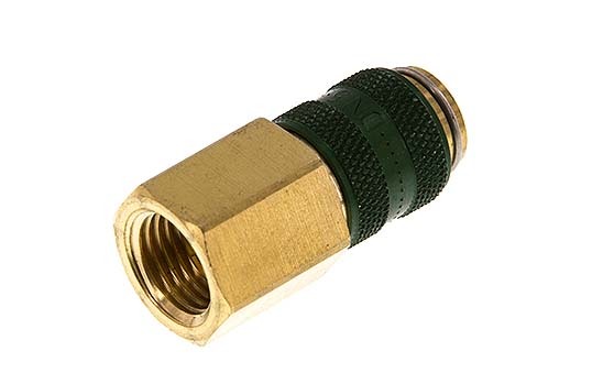 Brass DN 5 Green Air Coupling Socket G 1/4 inch Female