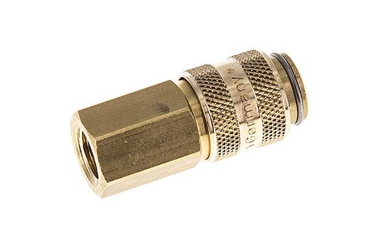 Brass DN 5 Air Coupling Socket G 1/8 inch Female Double Shut-Off