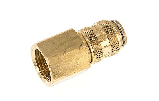 Brass DN 5 Air Coupling Socket G 3/8 inch Female Double Shut-Off