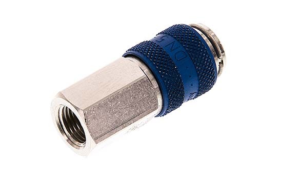 Laiton nickelé DN 5 Bleu Air Coupling Socket G 1/8 inch Female