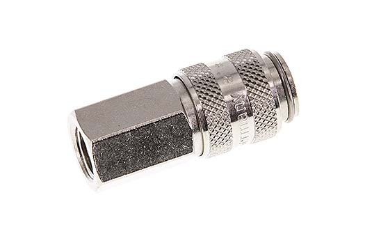 Laiton nickelé DN 5 Air Coupling Socket G 1/8 inch Female Double Shut-Off