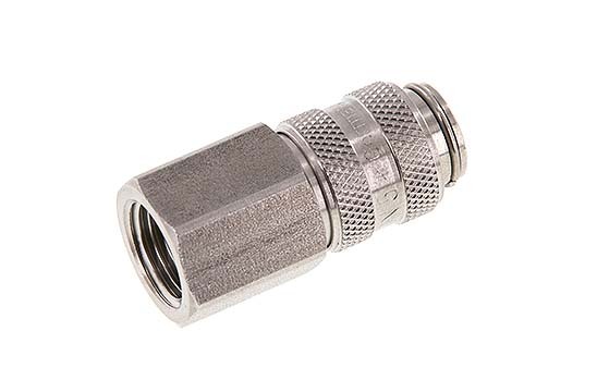 Stainless steel DN 5 Air Coupling Socket G 1/4 inch Female Double Shut-Off