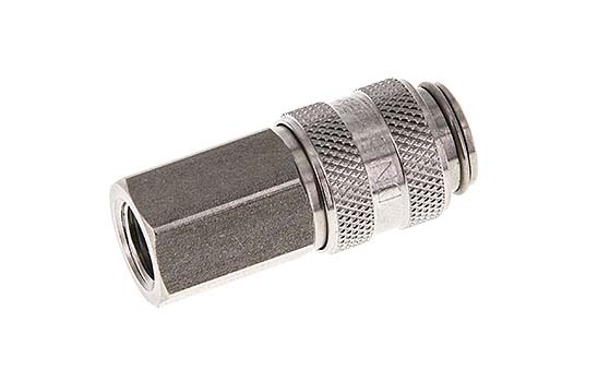 Acier inoxydable DN 5 Air Coupling Socket G 1/8 inch Female Double Shut-Off