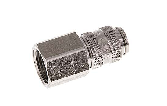 Acier inoxydable DN 5 Air Coupling Socket G 3/8 inch Female Double Shut-Off