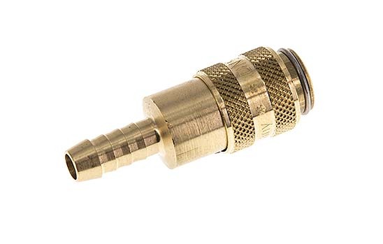 Brass DN 5 Air Coupling Socket 6 mm Hose Pillar