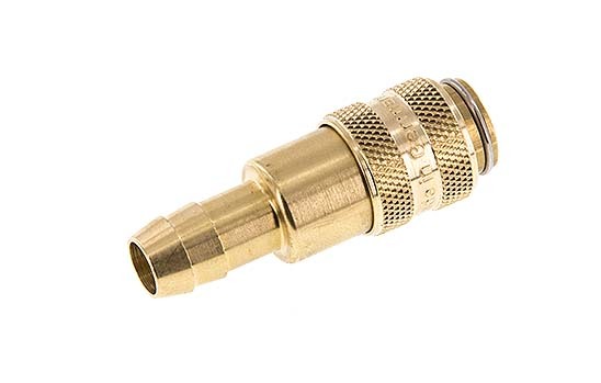 Brass DN 5 Air Coupling Socket 9 mm Hose Pillar Double Shut-Off