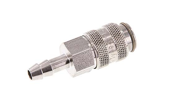 RVS 306L DN 5 Luchtkoppeling Snelkoppeling 6 mm Slangpilaar Double Shut-Off