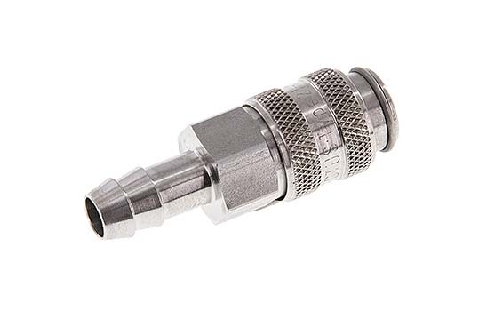 RVS 306L DN 5 Luchtkoppeling Snelkoppeling 8 mm Slangpilaar Double Shut-Off