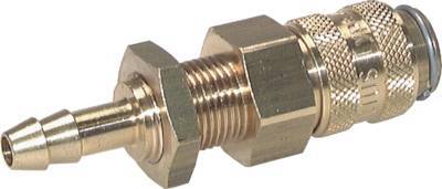 Brass DN 5 Air Coupling Socket 4 mm Hose Pillar Bulkhead