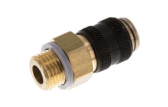 Brass DN 5 Black Air Coupling Socket G 1/4 inch Male