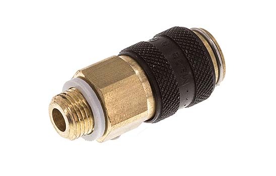 Brass DN 5 Black Air Coupling Socket G 1/8 inch Male