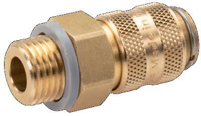 Brass DN 5 Black Air Coupling Socket G 1/4 inch Male Double Shut-Off