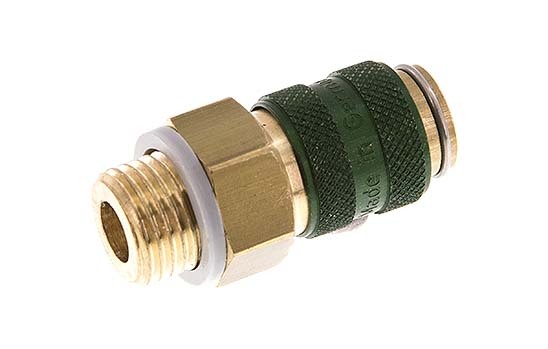 Brass DN 5 Green Air Coupling Socket G 1/4 inch Male