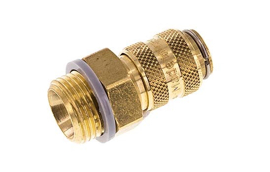 Brass DN 5 Air Coupling Socket G 3/8 inch Male Double Shut-Off