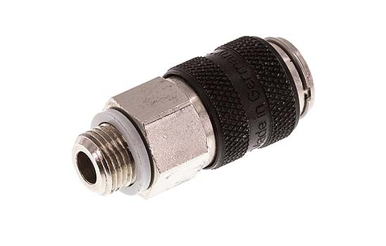 Nickel-plated Brass DN 5 Black Air Coupling Socket G 1/8 inch Male