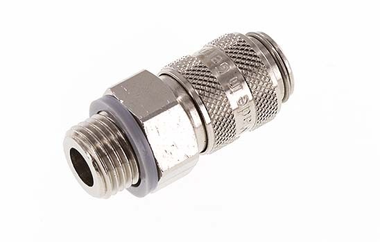 Nickel-plated Brass DN 5 Air Coupling Socket G 1/4 inch Male Double Shut-Off