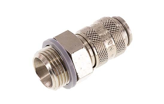 Nickel-plated Brass DN 5 Air Coupling Socket G 3/8 inch Male Double Shut-Off