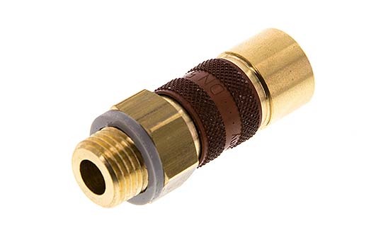 Brass DN 5 Brown-Coded Air Coupling Socket G 1/4 inch Male