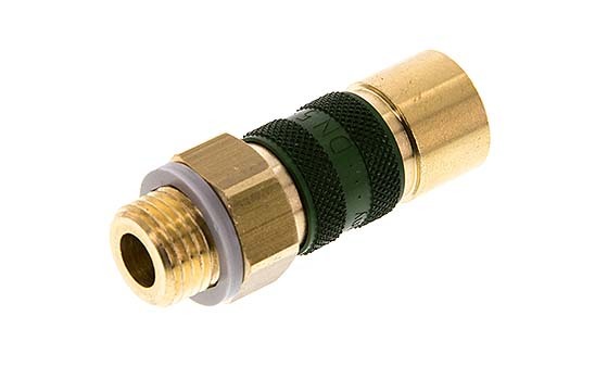 Brass DN 5 Green-Coded Air Coupling Socket G 1/4 inch Male