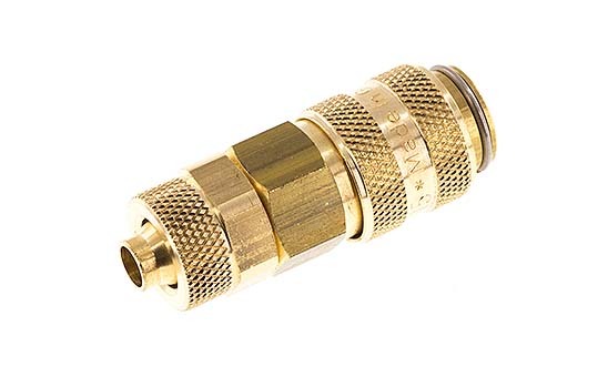 Brass DN 5 Air Coupling Socket 6x8 mm Union Nut