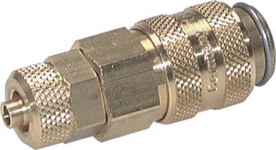 Brass DN 5 Brown Air Coupling Socket 6x8 mm Union Nut